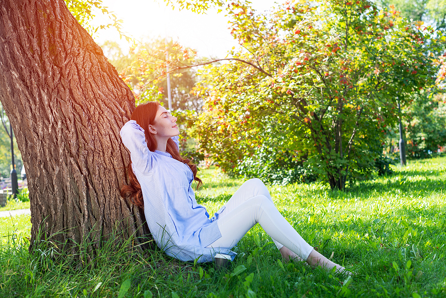woman in park hay fever